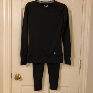 Under Armour Coldgear Base 2.0 Small Black Long Sleeve and XS 3.0 Leggings Set